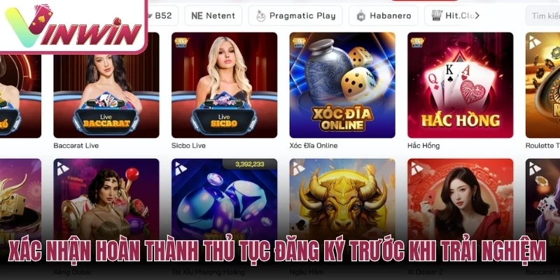 Kiểm tra thông tin trước khi xác nhận đăng ký tài khoản Vinwin